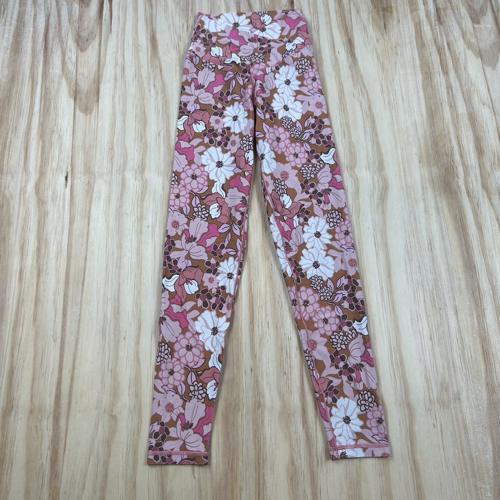 Aerie OFFLINE Real Me 7/8 Leggings Women's High Rise Pink Floral Small